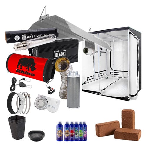 LUMii Black 600W HPS Complete Grow Kit - 2.4m x 2.4m Professional / Coco / None - London Grow