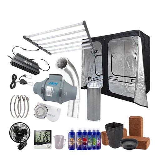 LUMii Black LED 720W Complete Grow Kit - 1.2m x 2.4m Hobby / Coco / Basic Add Ons - London Grow