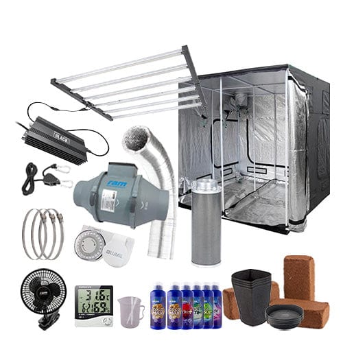 LUMii Black 720W LED Complete Grow Kit - 2.4m x 2.4m Hobby / Coco / Basic Add Ons - London Grow