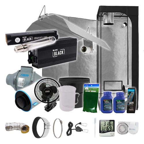 LUMii Black HPS Complete Grow Kit - 0.6m2 Silenced / No / Complete Add Ons - London Grow