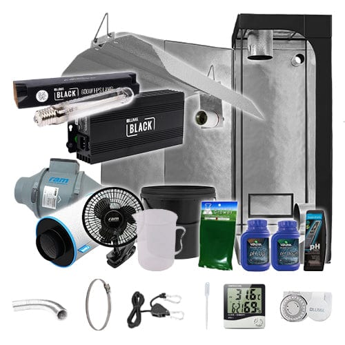 LUMii Black HPS Complete Grow Kit - 0.6m2 Non Silenced / No / Complete Add Ons - London Grow