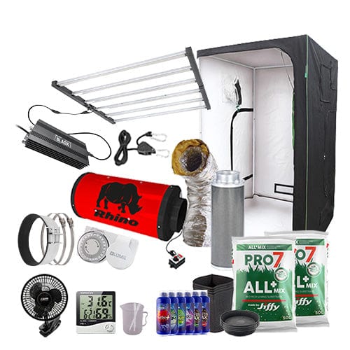 LUMii Black LED 720W Complete Grow Kit - 1.2m2 Professional / Soil / Basic Add Ons - London Grow