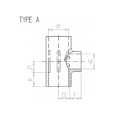 VDL PVCu Tee 90 Plain x Plain Reducing Branch - London Grow