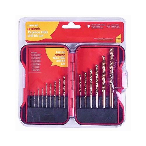 Amtech Drill Bit HSS 15pc Set - London Grow
