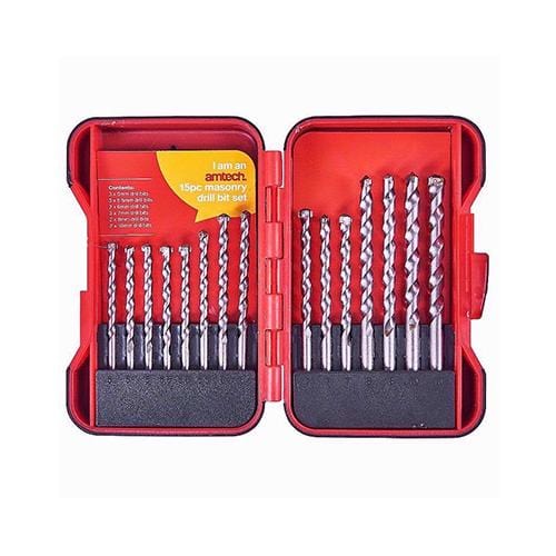 Amtech Drill Masonry Bit 15pc Set - London Grow