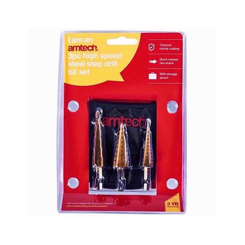 Amtech High Speed Steel Drill Step 3pc - London Grow