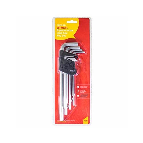 Amtech Extra Long Metrix Hex Key Set 9pc - London Grow