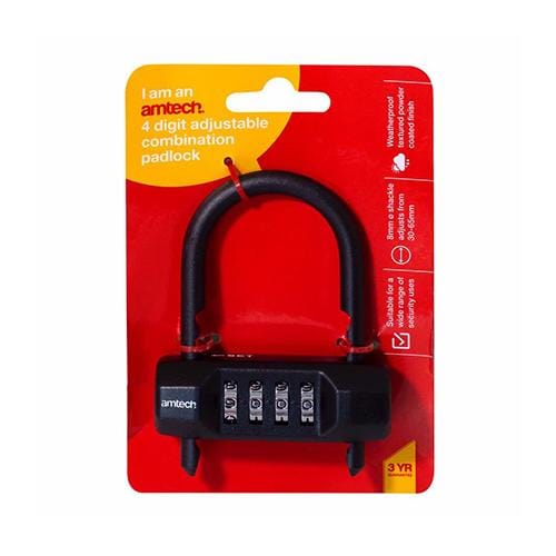 Amtech Adjustable Combination Padlock 4 Digit - London Grow