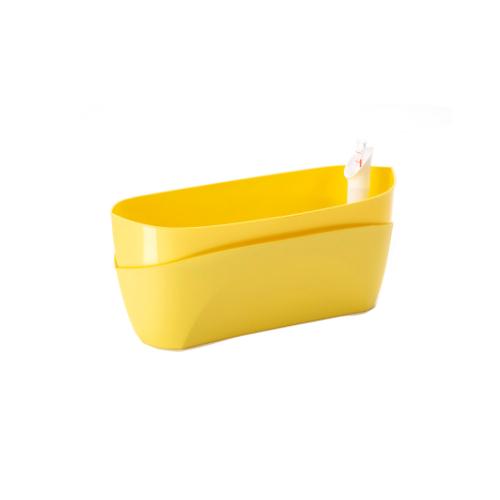 Plastia Self Watering Flower Box Doppio Yellow - London Grow