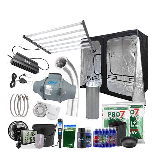 LUMii Black LED 720W Complete Grow Kit - 1.2m x 2.4m Hobby / Soil / Complete Add Ons - London Grow