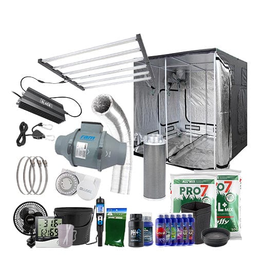 LUMii Black 720W LED Complete Grow Kit - 2.4m x 2.4m Hobby / Soil / Complete Add Ons - London Grow