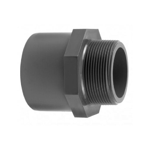 PVCu Adapter Octagonal Nipple Plain x Threaded Male