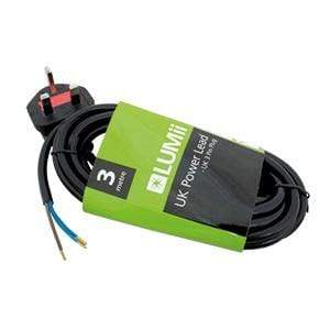 LUMii UK Power Lead - UK Plug to Crimped Bare Wires (3 x 0.75mm Strand) 3 - London Grow